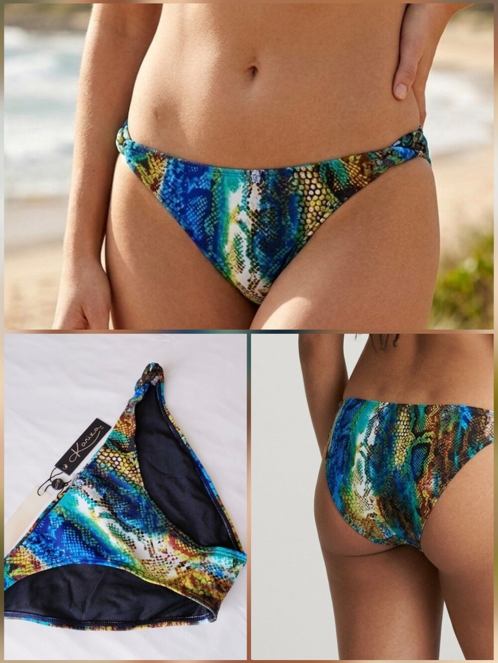 💙KARIZA NEW! rope sides bikini bottom 🤍Sz 10-12